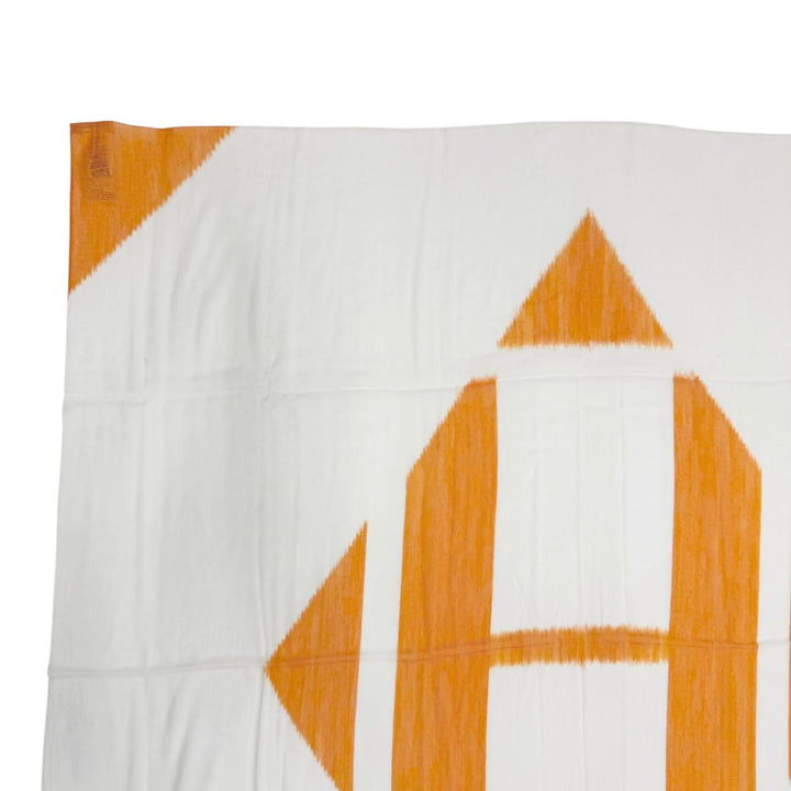 Pristine HERMES scarf Plume H Ikat Orange cashmere Women