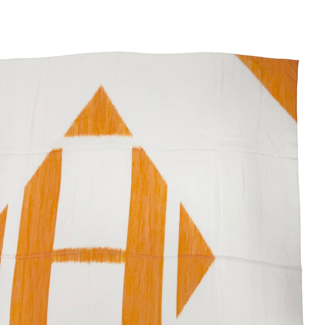 Pristine HERMES scarf Plume H Ikat Orange cashmere Women