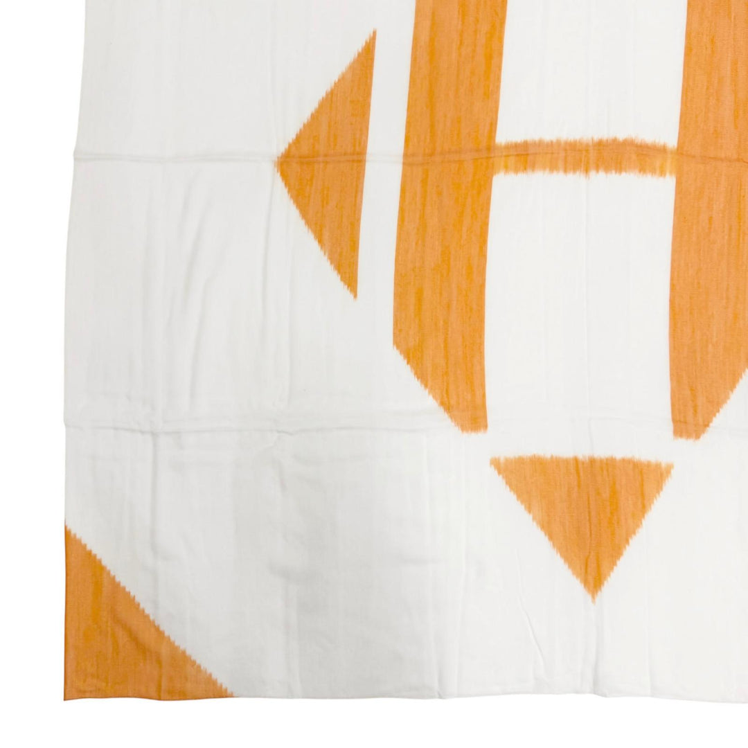 Pristine HERMES scarf Plume H Ikat Orange cashmere Women