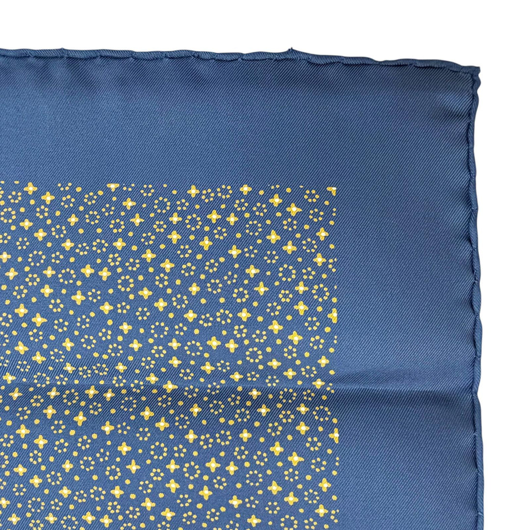 Excellent HERMES scarf Petit Carré Carré 45 Gavroche All-over print Navy silk