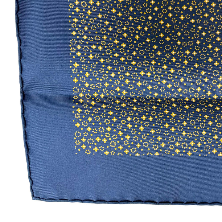 Excellent HERMES scarf Petit Carré Carré 45 Gavroche All-over print Navy silk