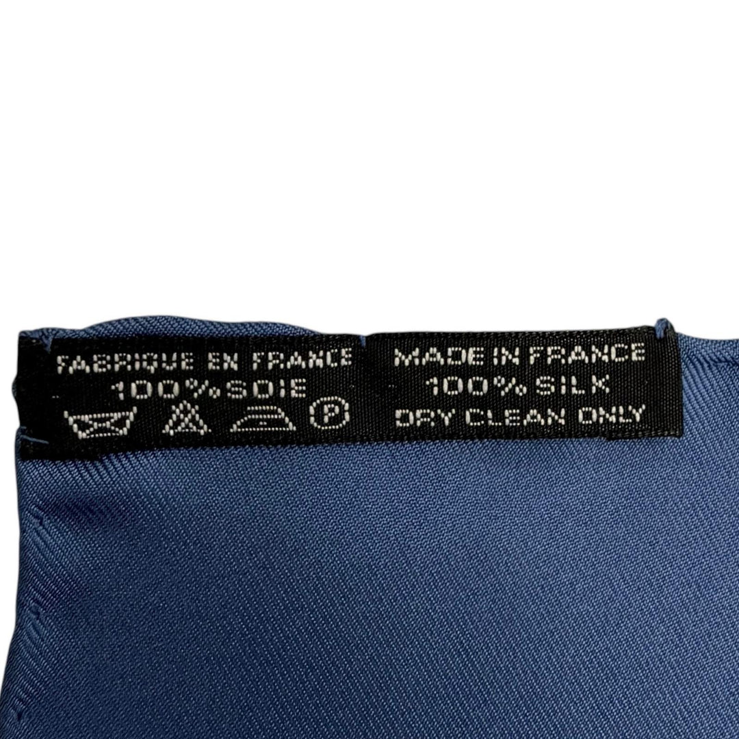 Excellent HERMES scarf Petit Carré Carré 45 Gavroche All-over print Navy silk