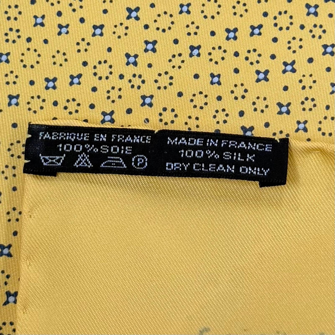 Excellent HERMES scarf Gavroche yellow silk Women