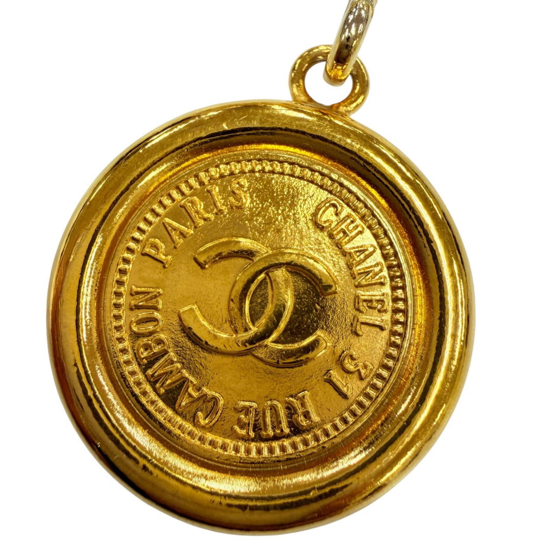 Excellent CHANEL belt COCO Mark Coin Chain gold metal Women