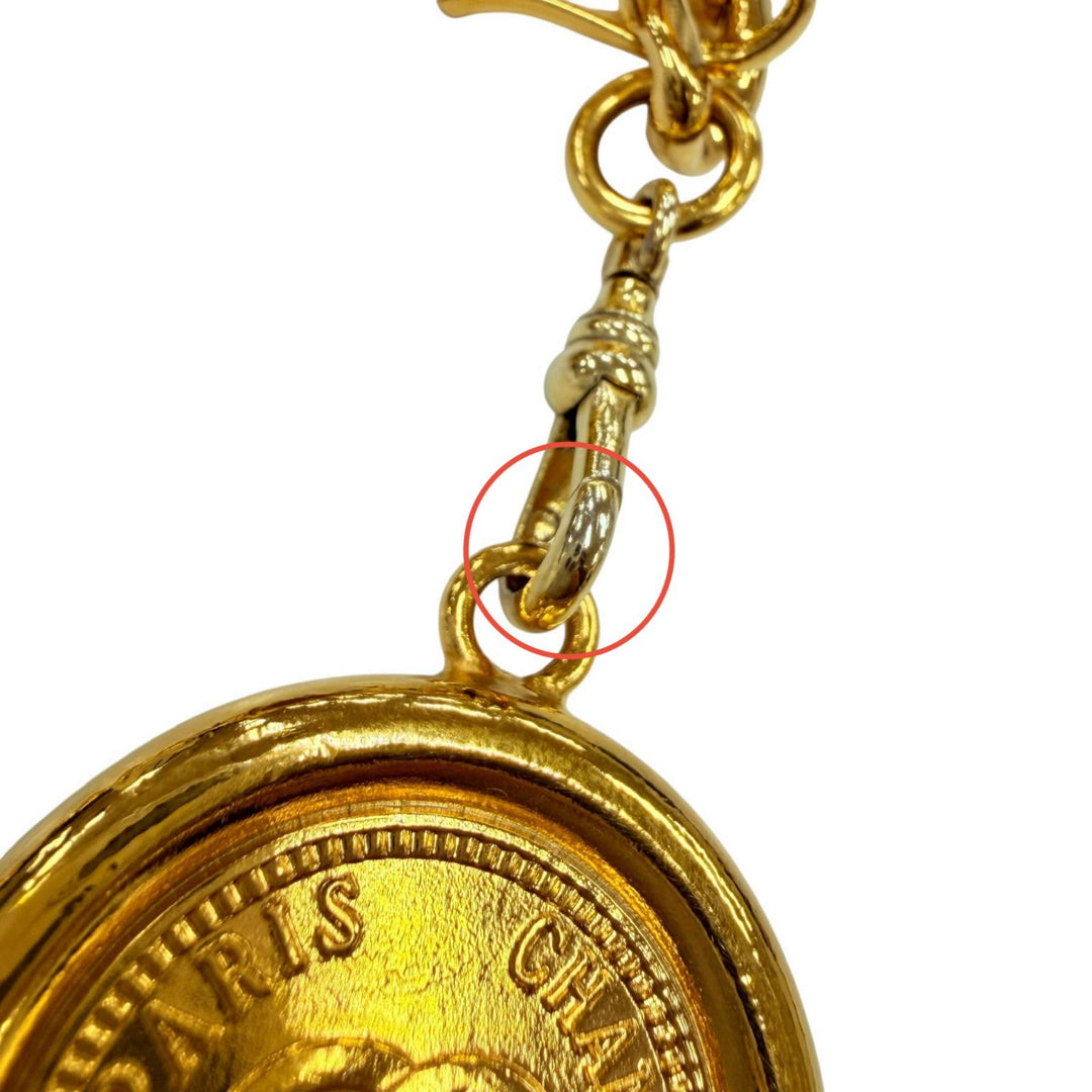 Excellent CHANEL belt COCO Mark Coin Chain gold metal Women