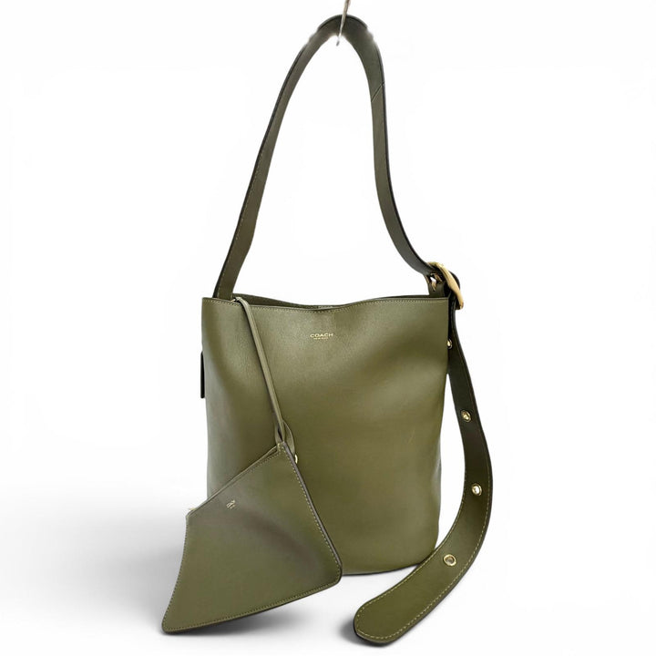 Excellent COACH Shoulder Bag Bleecker Bucket Bag Natural grain leather CCC23