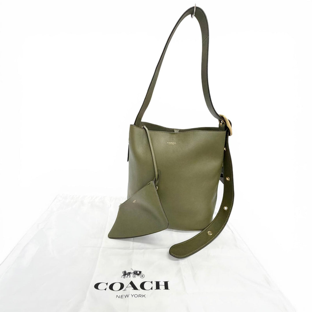 Excellent COACH Shoulder Bag Bleecker Bucket Bag Natural grain leather CCC23