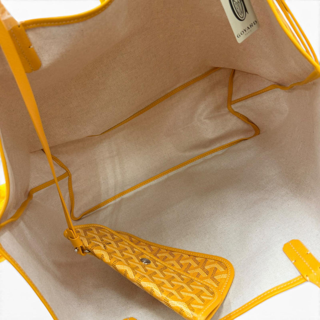Pristine GOYARD Tote Bag Saint Louis GM yellow PVC processing