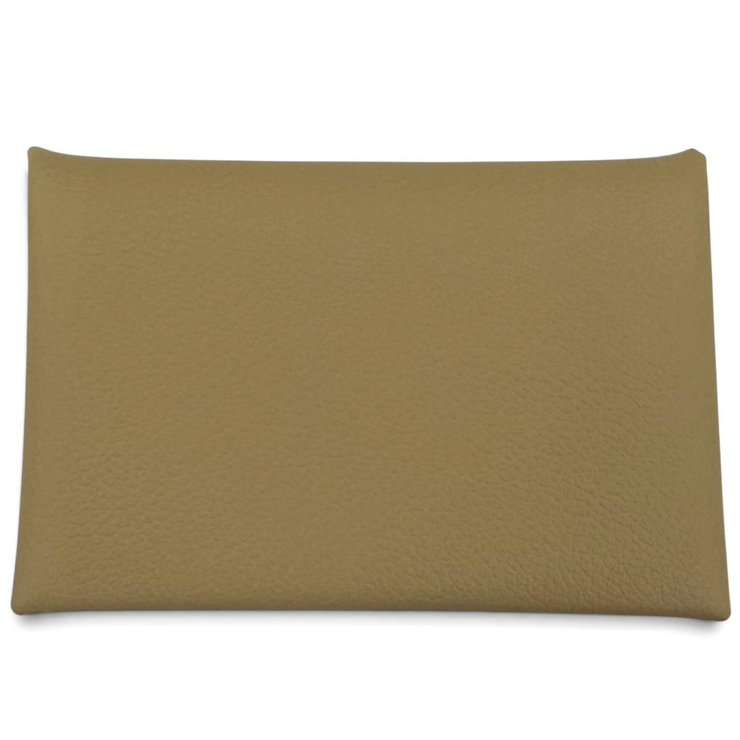 Excellent HERMES Card Case Calvi Pass Case Card Case Evercolor Leather Women