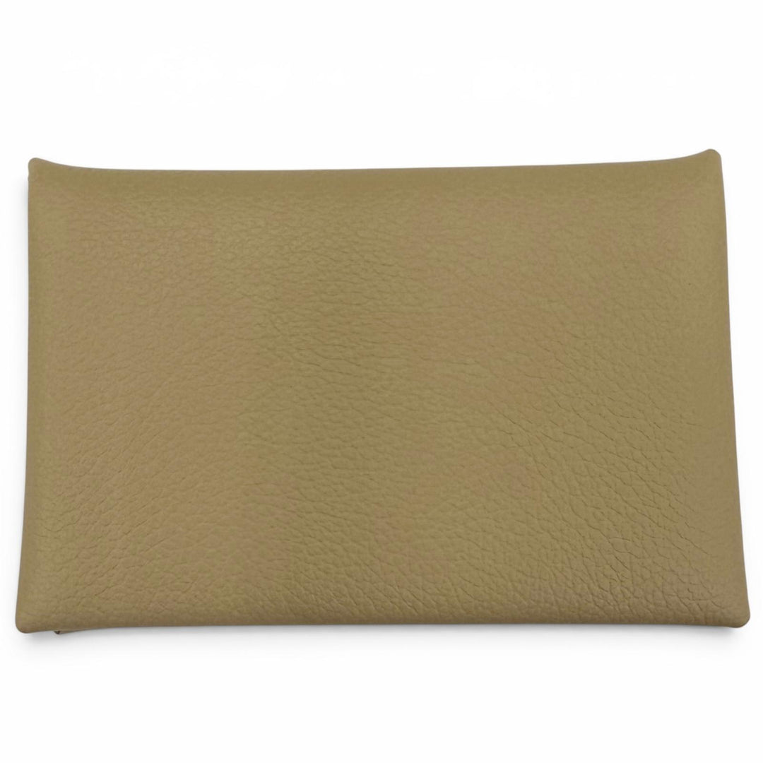 Excellent HERMES Card Case Calvi Pass Case Card Case Evercolor Leather Women