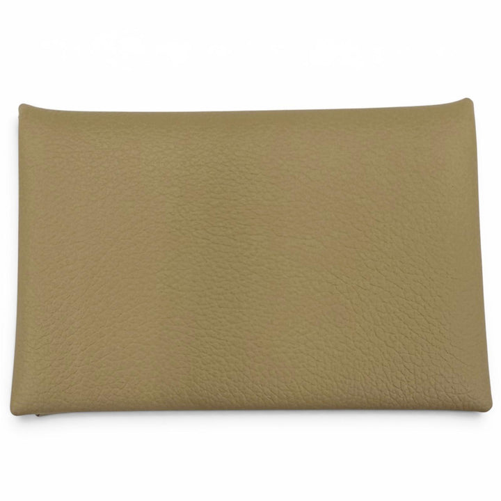 Excellent HERMES Card Case Calvi Pass Case Card Case Evercolor Leather Women