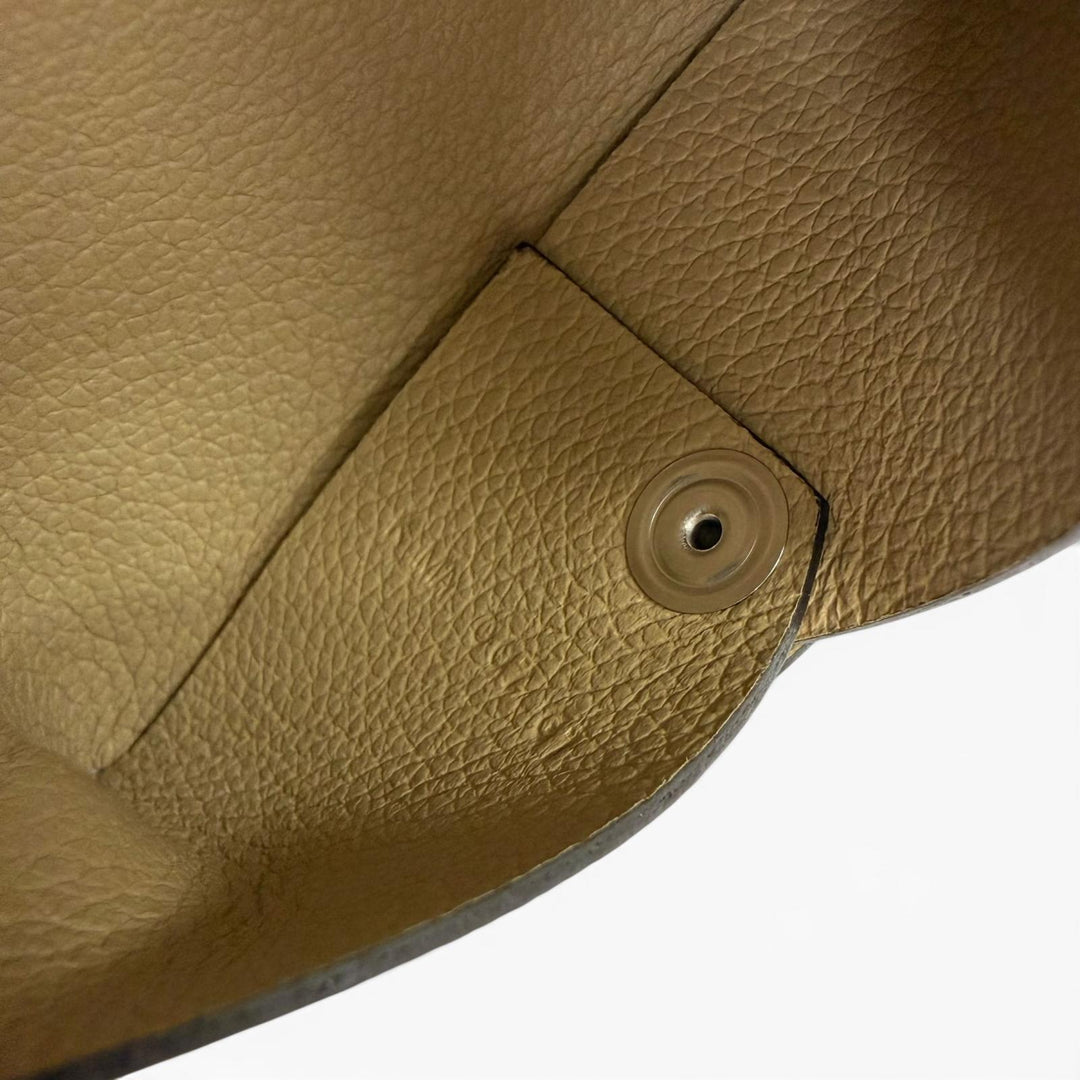 Excellent HERMES Card Case Calvi Pass Case Card Case Evercolor Leather Women