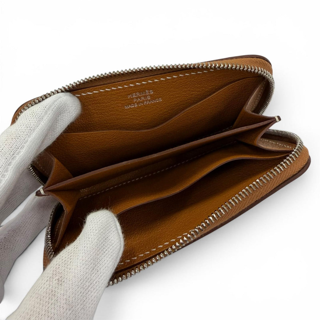 Pristine HERMES Card Case Zip Angor Chaine d'Ancre Pass Case Card Holder
