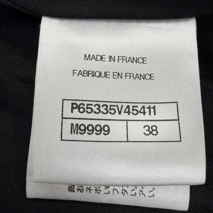 Excellent CHANEL Tight Skirt COCO Mark Sequin-embellished Tweed black 38 P65335