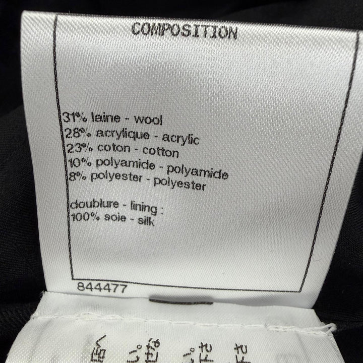 Excellent CHANEL Tight Skirt COCO Mark Sequin-embellished Tweed black 38 P65335