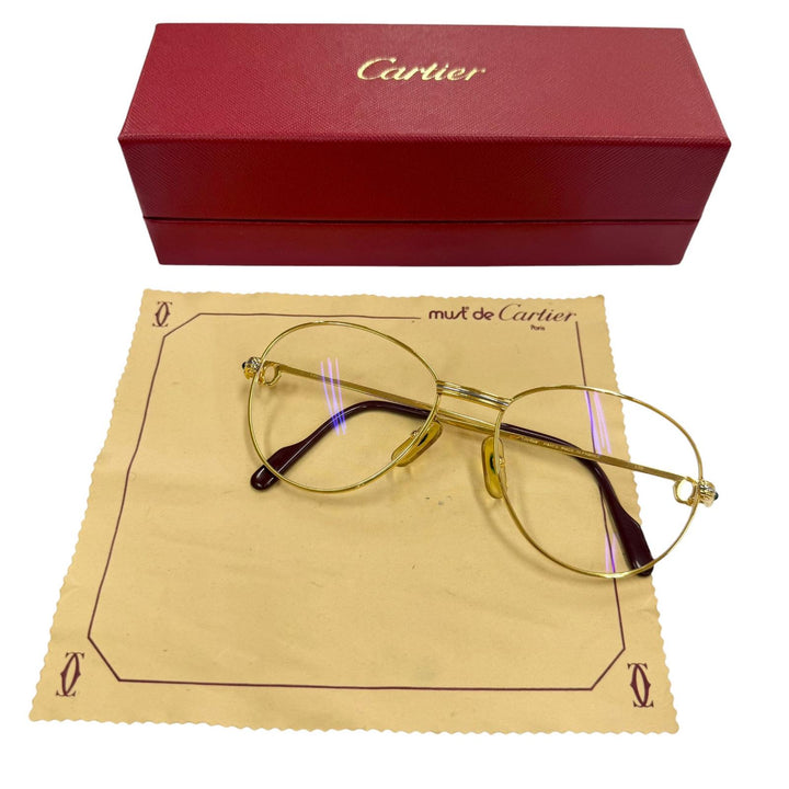 Very Good Cartier Glasses Trinity gold Blue Gemstone mens