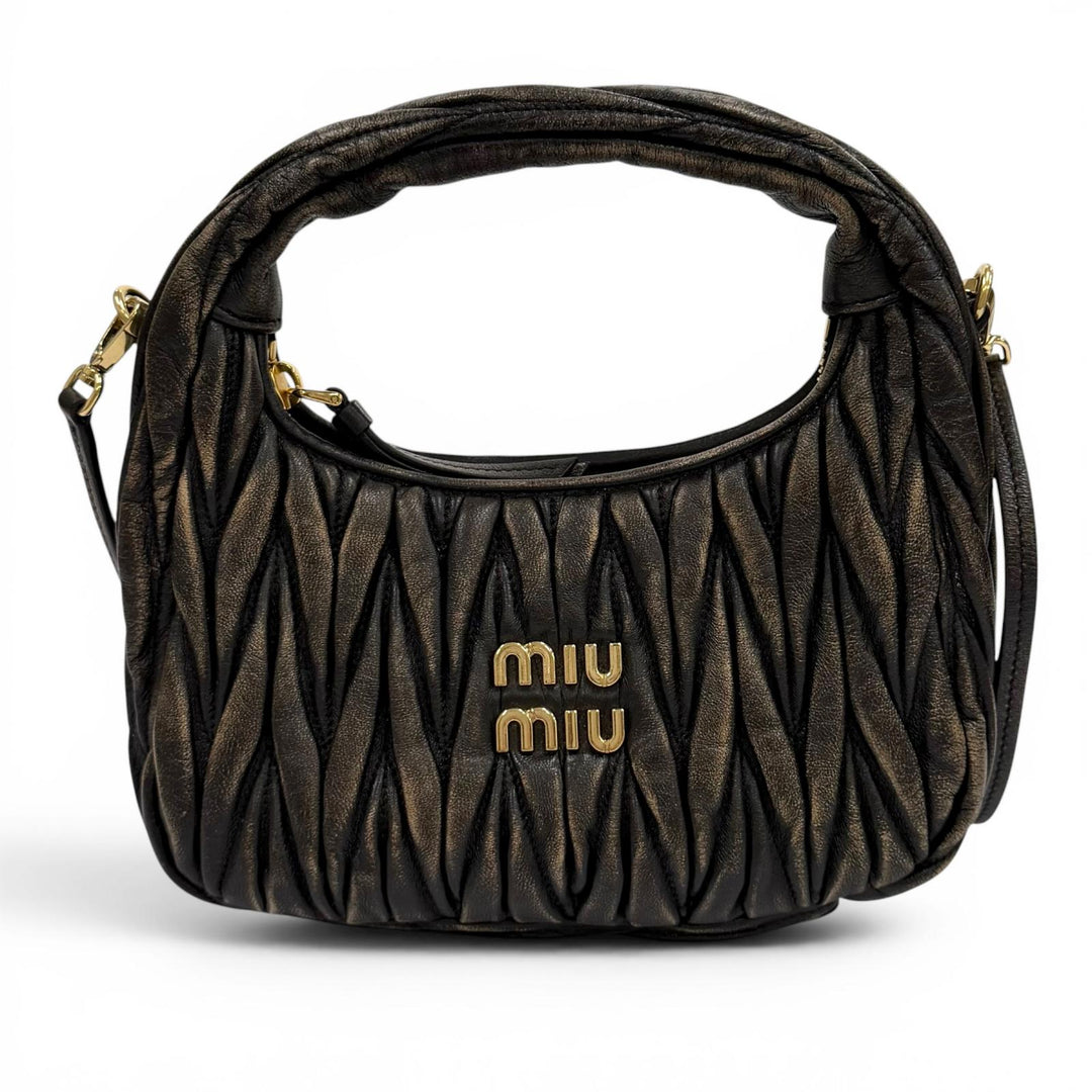 Excellent MIUMIU Shoulder Bag Wonder matelassé leather hobo bag leather Women