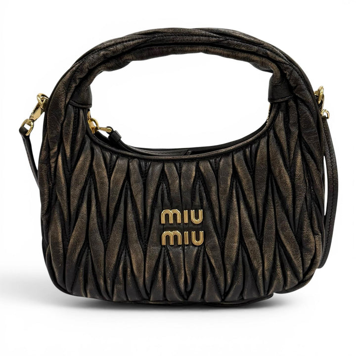 Excellent MIUMIU Shoulder Bag Wonder matelassé leather hobo bag leather Women