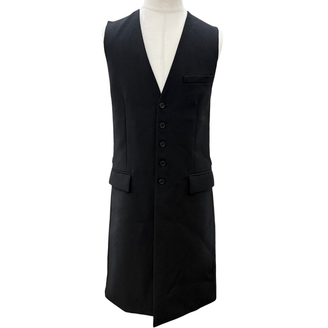 Excellent Dior HOMME Best Long vest black wool mens 44