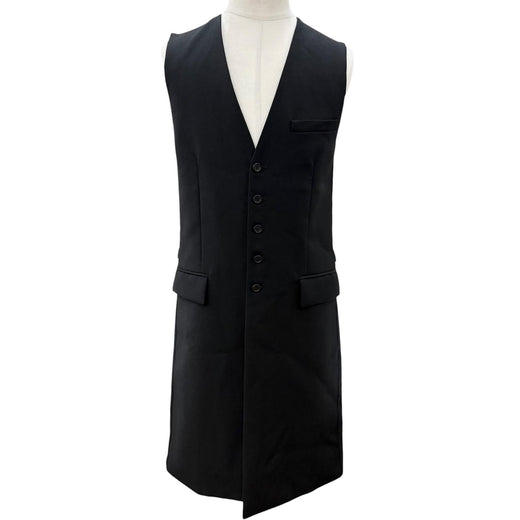 Excellent Dior HOMME Best Long vest black wool mens 44
