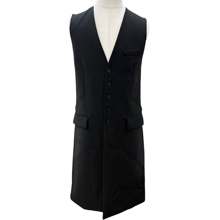 Excellent Dior HOMME Best Long vest black wool mens 44