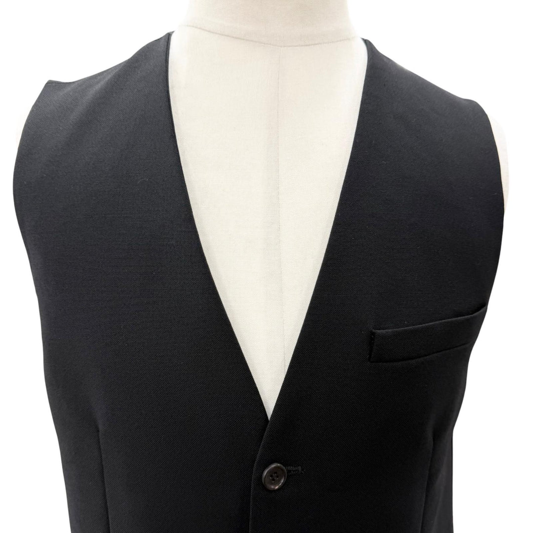 Excellent Dior HOMME Best Long vest black wool mens 44