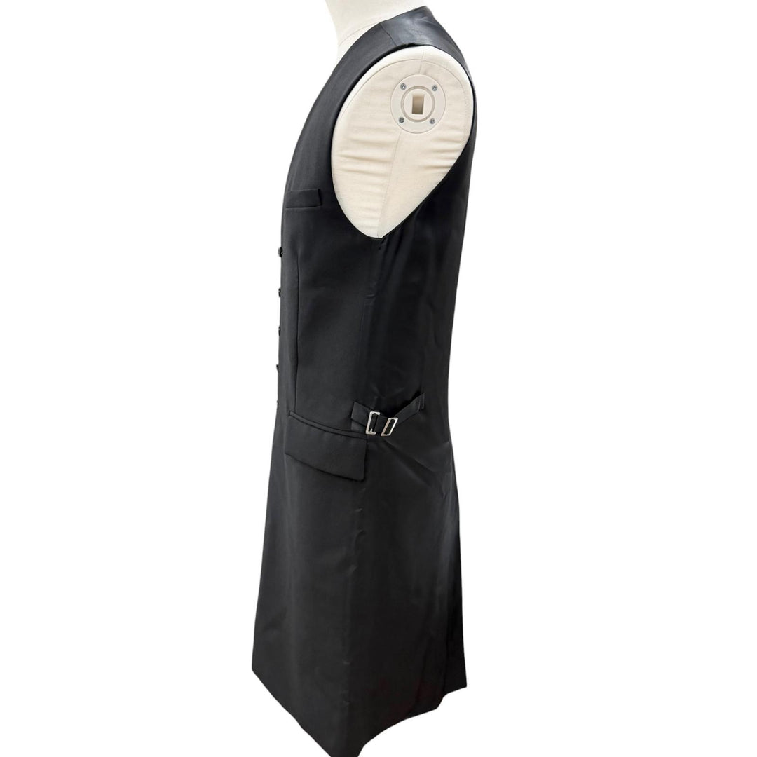 Excellent Dior HOMME Best Long vest black wool mens 44