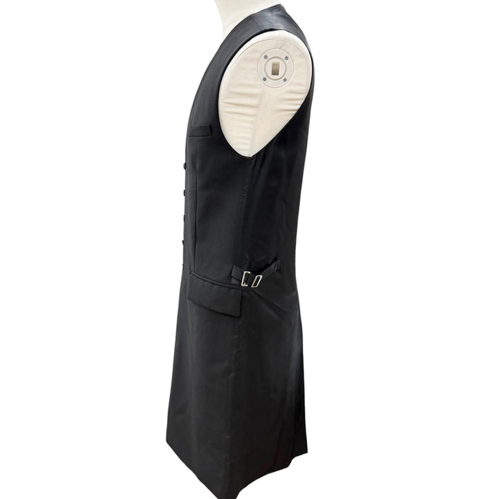 Excellent Dior HOMME Best Long vest black wool mens 44