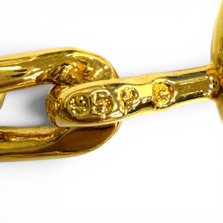 Great CHANEL belt COCO Mark Metal Chain gold Gold Plated Women 95P