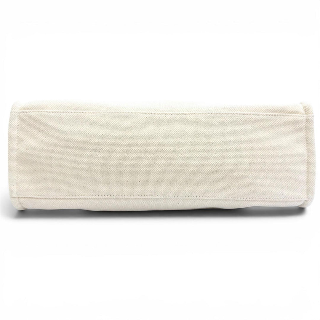 Excellent BALLY Tote Bag AKELEI Large logo leather patch canvas Ivory system