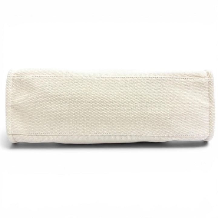 Excellent BALLY Tote Bag AKELEI Large logo leather patch canvas Ivory system