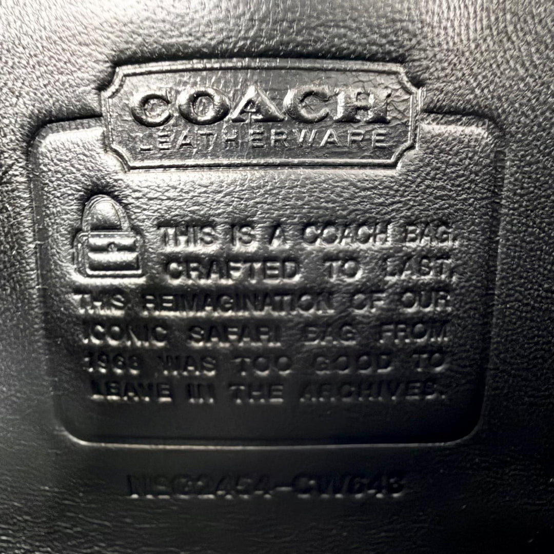 Excellent COACH Shoulder Bag Safari Tote Bag Turn lock Chain black CW643
