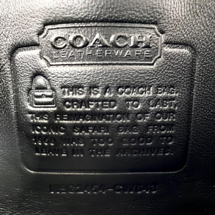 Excellent COACH Shoulder Bag Safari Tote Bag Turn lock Chain black CW643