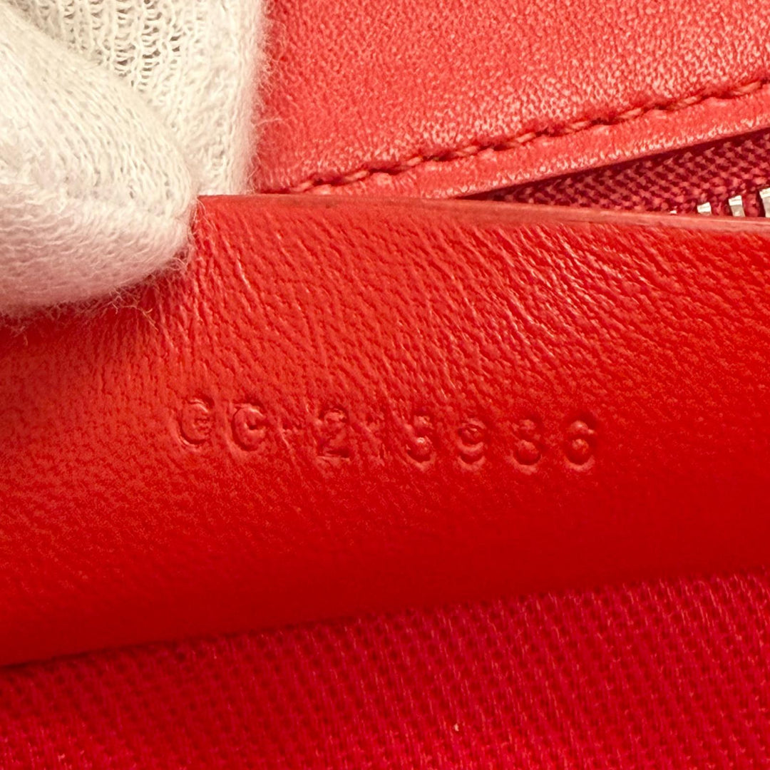 Excellent FERRAGAMO Tote Bag Front logo, leather accents, grosgrain Red 213986