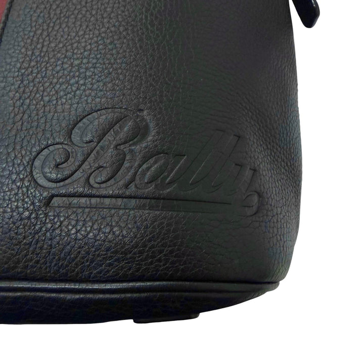 Excellent BALLY Shoulder Bag Bally Stripe Logo Embossed Dark navy leather mens