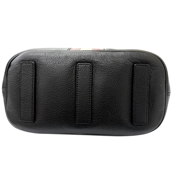 Excellent BALLY Shoulder Bag Bally Stripe Logo Embossed Dark navy leather mens
