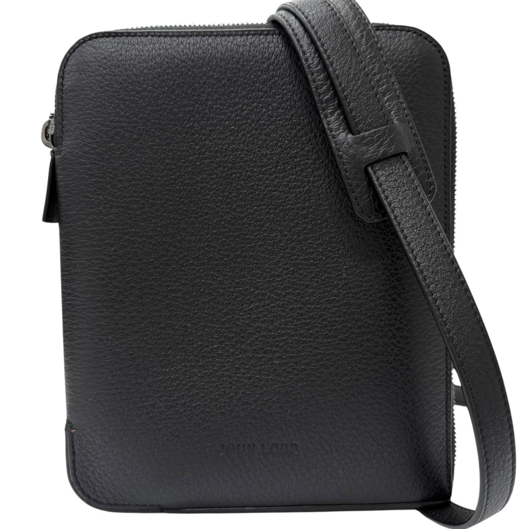 Great John Lobb Shoulder Bag Logo embossed cross sling bag black