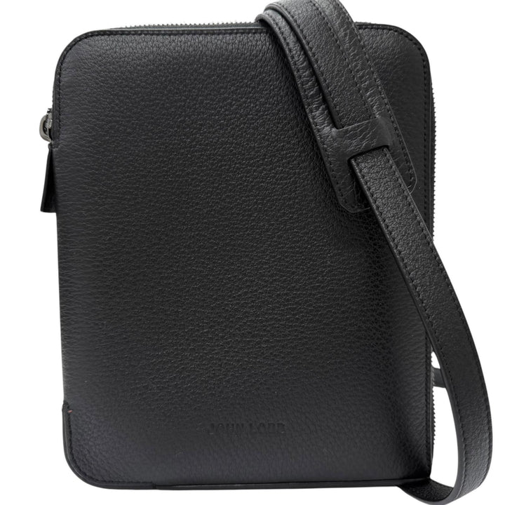 Great John Lobb Shoulder Bag Logo embossed cross sling bag black