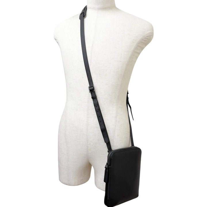 Great John Lobb Shoulder Bag Logo embossed cross sling bag black