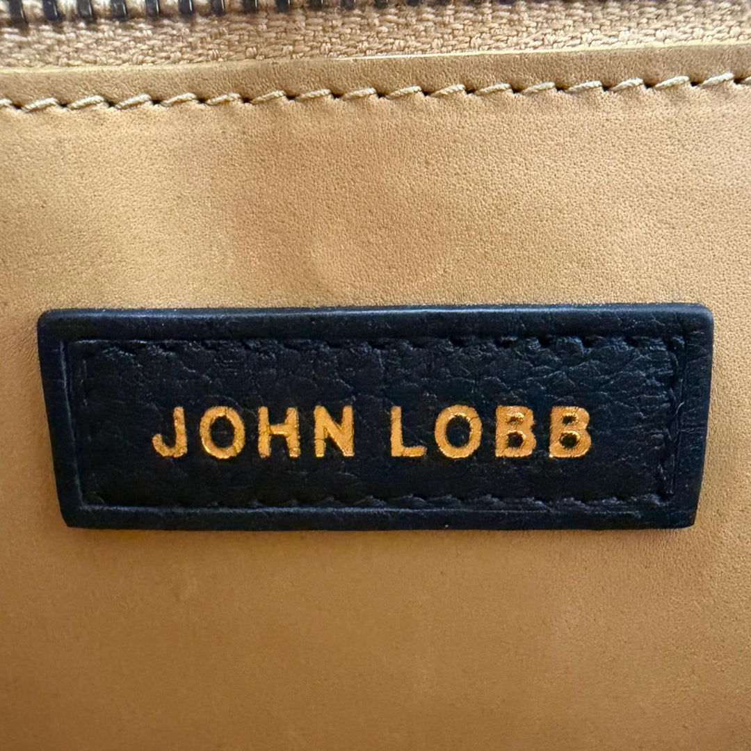 Great John Lobb Shoulder Bag Logo embossed cross sling bag black