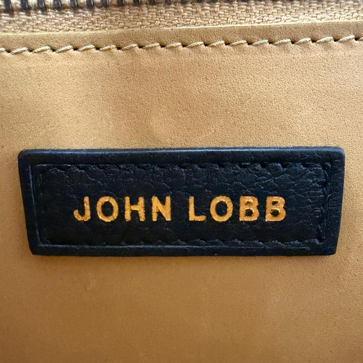 Great John Lobb Shoulder Bag Logo embossed cross sling bag black