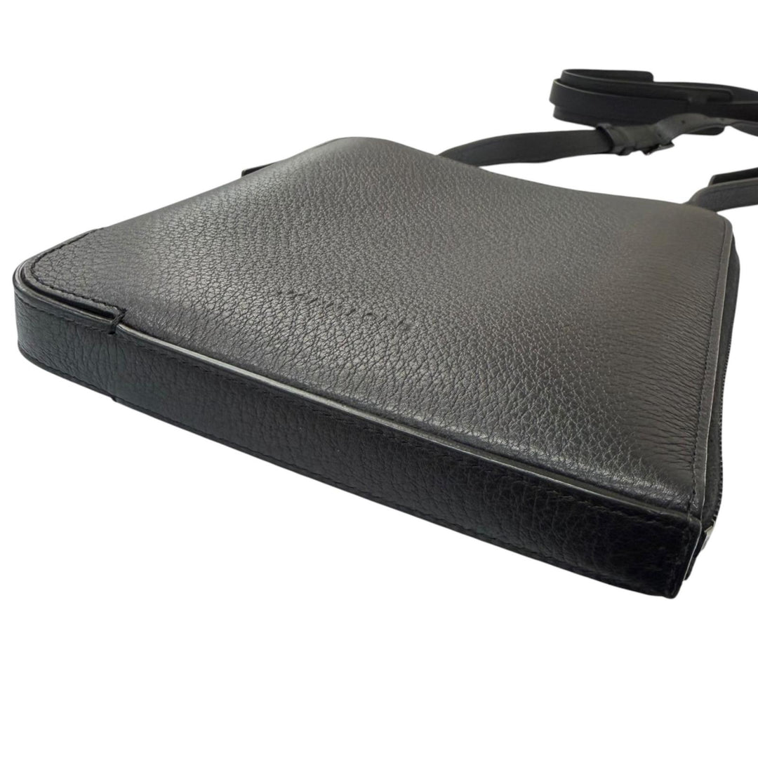 Great John Lobb Shoulder Bag Logo embossed cross sling bag black