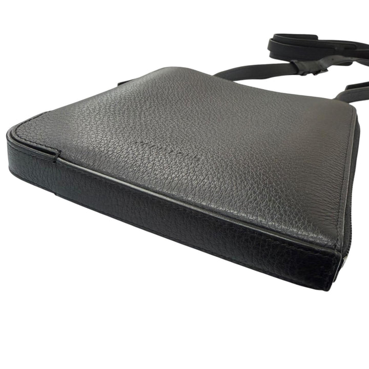 Great John Lobb Shoulder Bag Logo embossed cross sling bag black