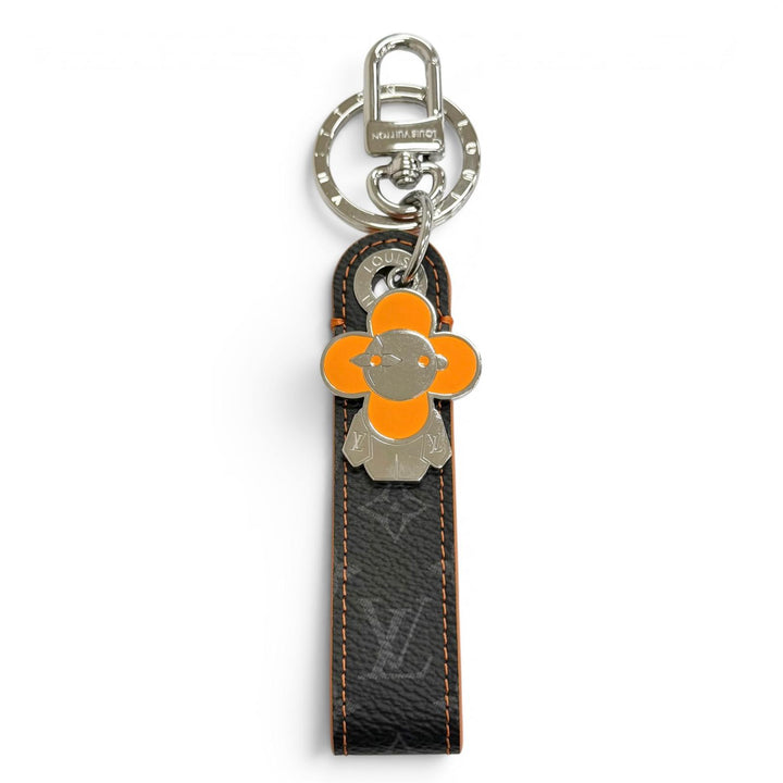 Excellent LOUIS VUITTON key ring LV Dragonne Vivienne Keychain Monogram M01956
