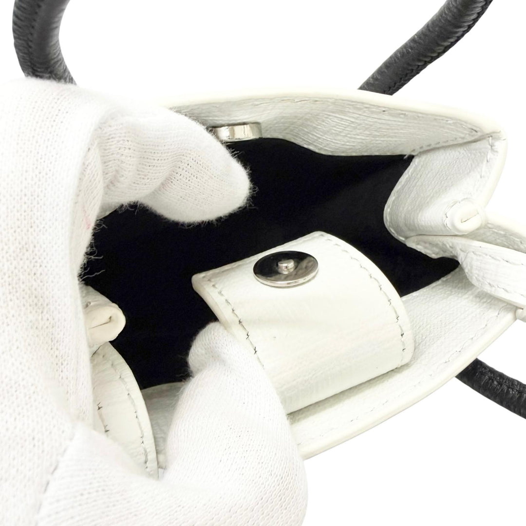 Excellent BALENCIAGA Shoulder Bag shopping phone holder white leather