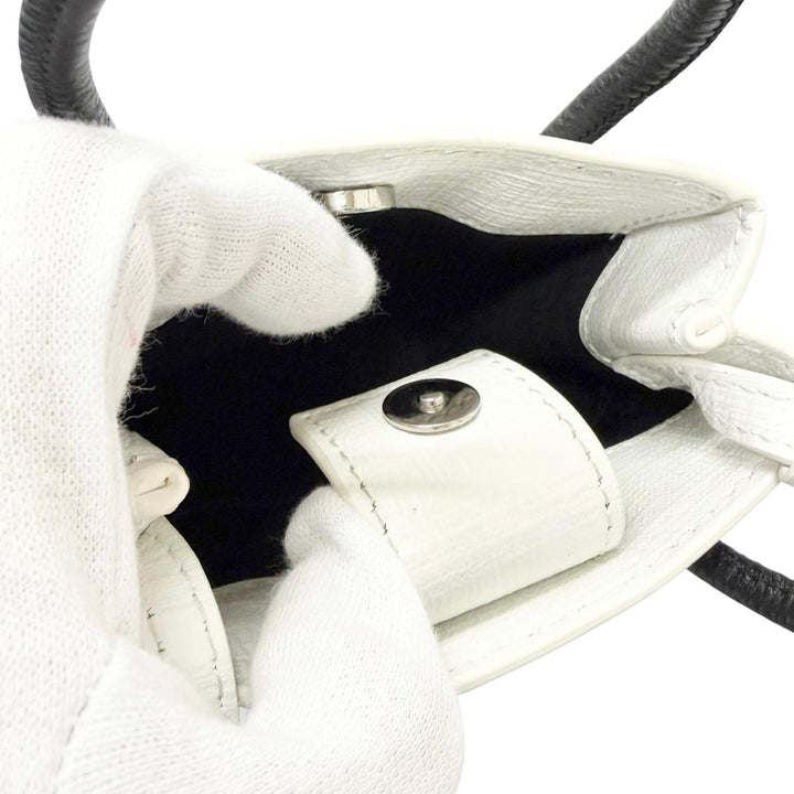 Excellent BALENCIAGA Shoulder Bag shopping phone holder white leather