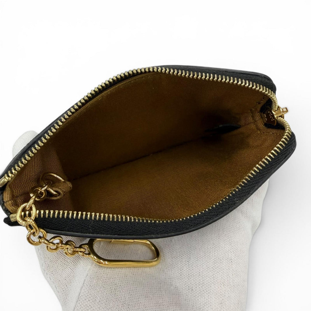 Excellent CELINE Coin case With key ring Brown Triomphe canvas 10C662BTA.38NO