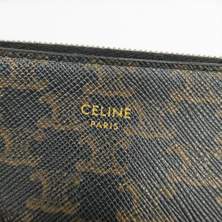 Excellent CELINE Coin case With key ring Brown Triomphe canvas 10C662BTA.38NO