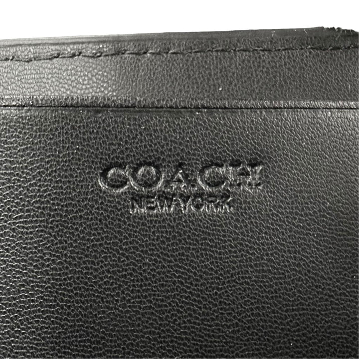 Pristine COACH Purse Signature Double Zip Travel Organizer black leather F93425