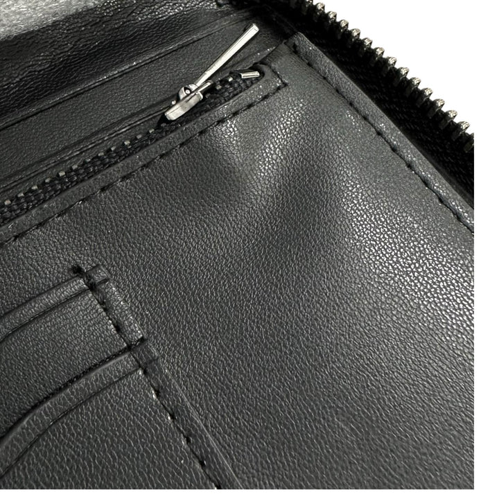 Pristine COACH Purse Signature Double Zip Travel Organizer black leather F93425